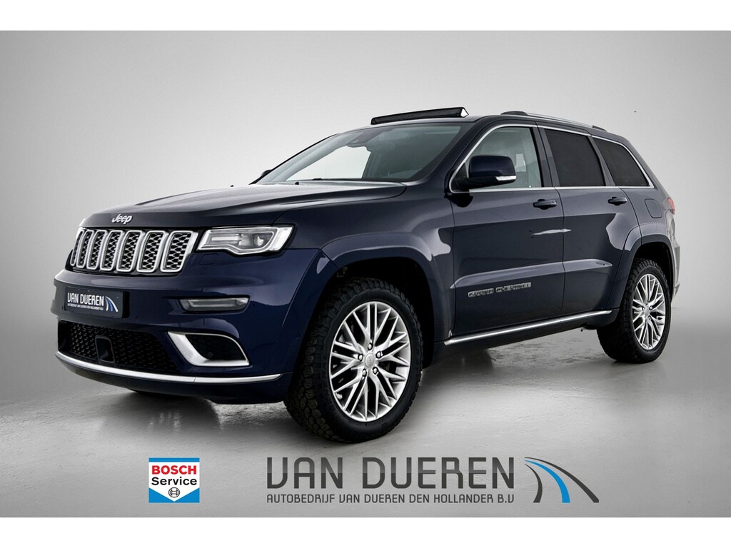 Jeep Grand Cherokee 3.0 CRD Summit Grijs Kent Leder VAN, Trekhaak, Pano, Carplay