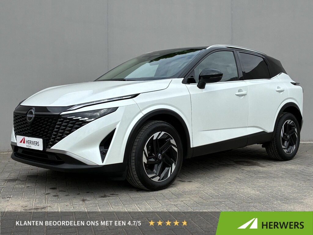 Nissan Qashqai 1.3 MHEV Xtronic N-Connecta / Fabrieksgarantie t/m 04-2028 / Panoramadak / Stoel & Stuurverwarming / Voorruit Verwarming / Adaptief Cruise Control / Apple Carplay & Android Auto / Elektrische Achterklep / Dode Hoek Detectie /