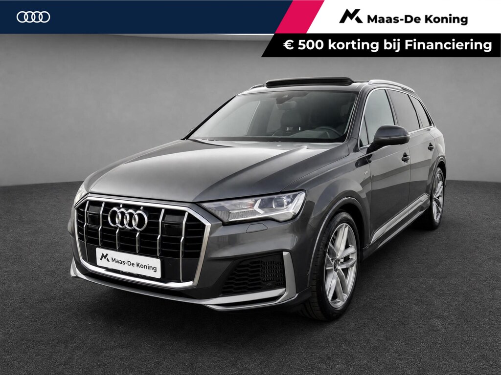 Audi Q7 55 TFSIe 280kW/381PK quattro S Line · Panoramadak · Trekhaak · Luchtvering · 360gr camera · Dodehoeksensor · 21'' · Servosluiting · Adaptive Cruise Control ·
