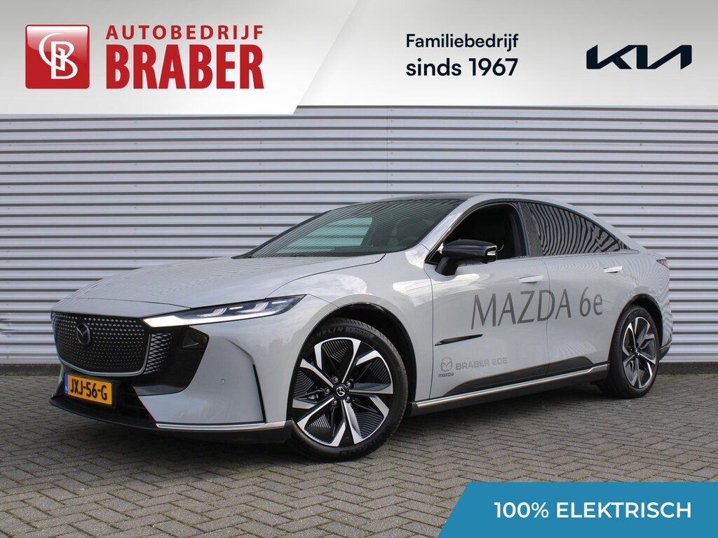 Mazda 6e Takumi Long Range 80 kWh | Stuur-/stoelverwarming + ventilatie | 360 camera | Pano dak | Zwart leer | 19" LM | HUD | LED | Elek. stoelverst. |