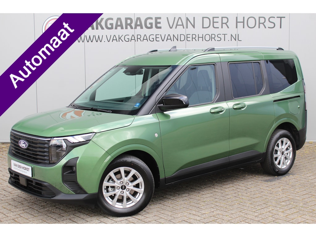 Ford Tourneo Courier 1.0-125pk Titanium AUTOMAAT ! UNIEKE Ford Tourneo Courier personen uitv. Fabr. garantie t/m 26-08-2029. Autm. airco, adapt. cruise cntrl, winterpkkt, LM wielen, navigatie, telefoonvoorb., lane- en side assist etc.