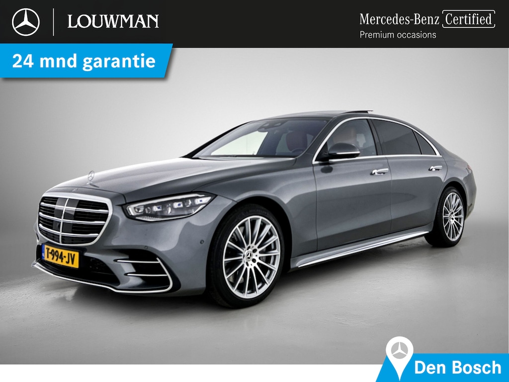 Mercedes-Benz S-klasse 580 4MATIC Lang AMG Line | Lederen bekleding | Schuif-kanteldak | Stoelverwarming | Stoelverkoeling | Inclusief 24 maanden Mercedes-Benz Certified garantie voor Europa.