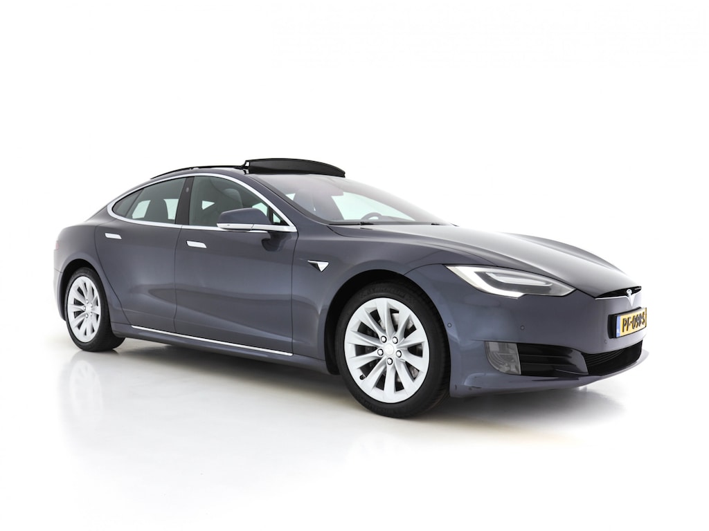 Tesla Model S 235 Kw Base [ 3-Fase-17kW ] {SoH-87%} (INCL-BTW) *PANO | AUTO-PILOT | KEYLESS | FULL-LED | 1/2-LEATHER | NAVI-FULLMAP | SURROUND-VIEW | APP-CONNECT | LANE-ASSIST | DIGI-COCKPIT | DAB | SPORT-SEATS | 19"ALU