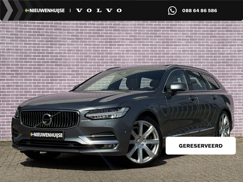 Volvo V90 2.0 T5 Inscription | Trekhaak | Bowers & Wilkins | Schuif/kantel Panoramadak | Adaptieve cruise | 360° Camera | Keyless entry/start | HUD | Apple carplay/android auto | BLIS | Stoelverwarming |