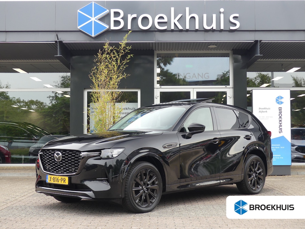 Mazda CX-60 2.5 e-SkyActiv PHEV Homura | PANORAMADAK | ADAPTIVE CRUISE | CAMERA V+A | 360 CAMERA | STUUR+STOELVERWARMING | STOELVENTILATIE | PARKEERSENSOREN V+A | ELEKTRISCHE ACHTERKLEP | HEAD-UP | NAVI | LMV 20" | APPLE CARPLAY / ANDROID AUTO |