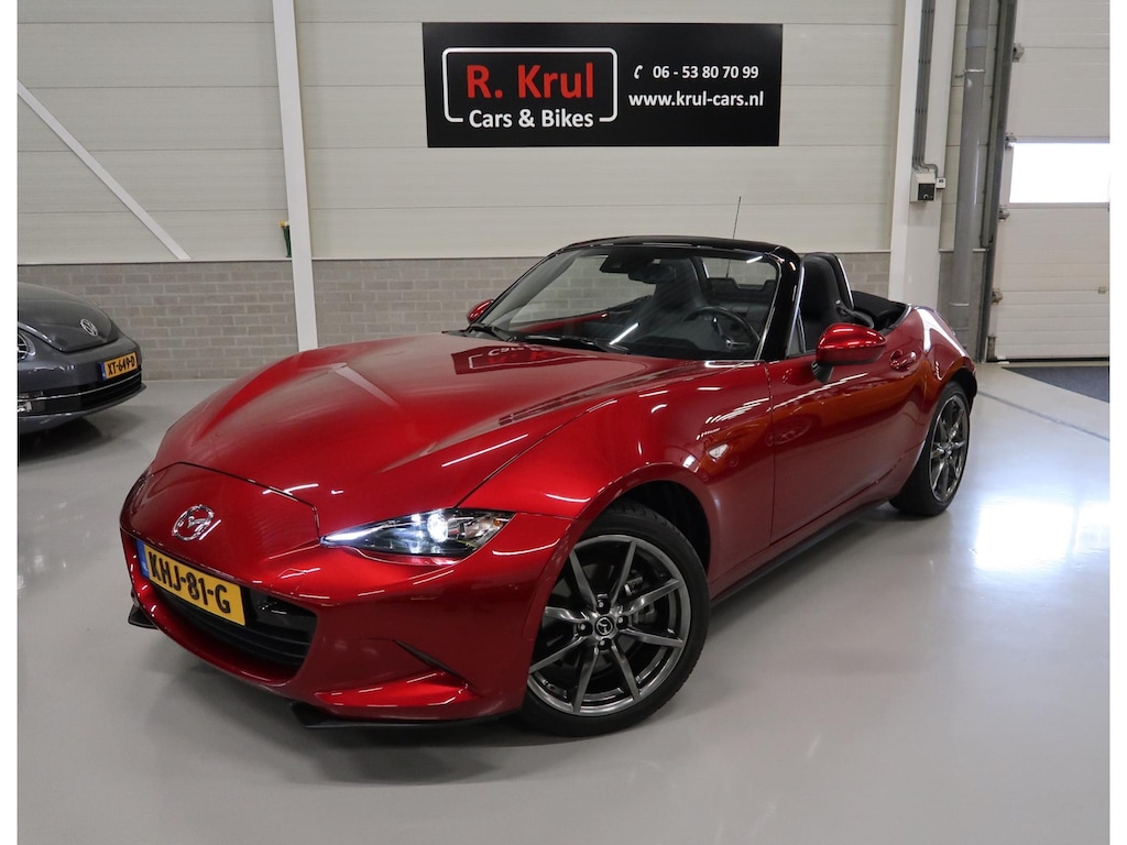 Mazda MX-5 2.0 SkyActiv-G 184 GT-M 184pk Rood metallic Bose 1e eigenaar Camera Leer Navigatie Airco Sportvelgen 17 inch Zeer nette staat Dealer onderhouden Lage km.stand LED