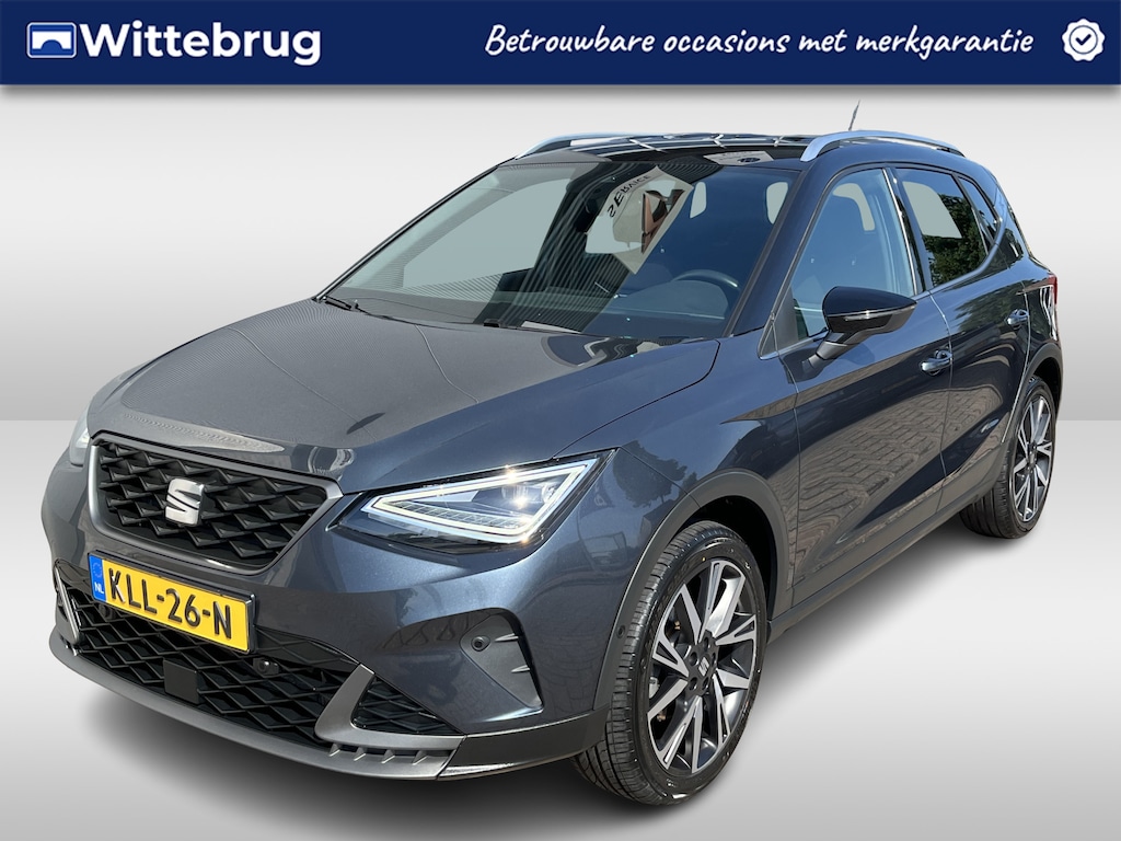 SEAT Arona 1.0 TSI FR / AUTOMAAT/ PARK.SENSOREN V+A/ CAMERA/ STOELVERWARMING/ ACC/ FULL LINK/ KEYLESS/ DIGITAL DASH/ RIJ-MODI/ NAVI/ DAB/ CLIMA/ LED/ 18'' LMV