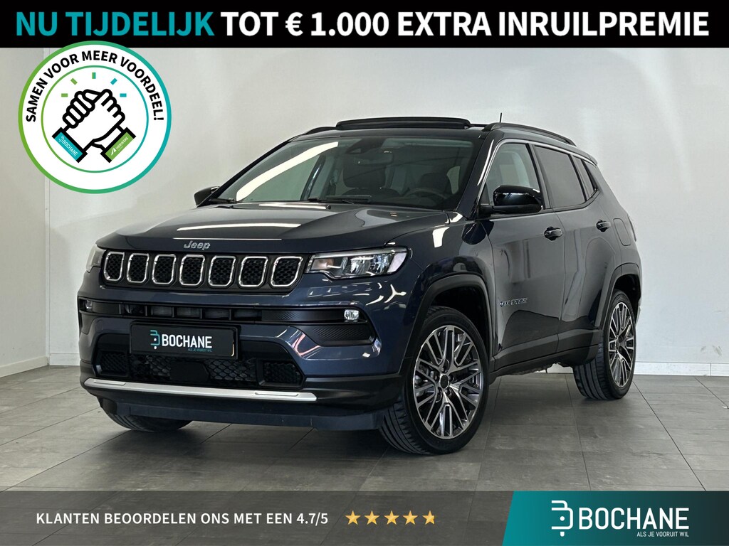 Jeep Compass 4xe 190 Plug-in Hybrid Electric Limited Lease Ed. | Panoramadak | El. achterklep | Adaptive Cruise | Keyless | Verwarmbare voorstoelen