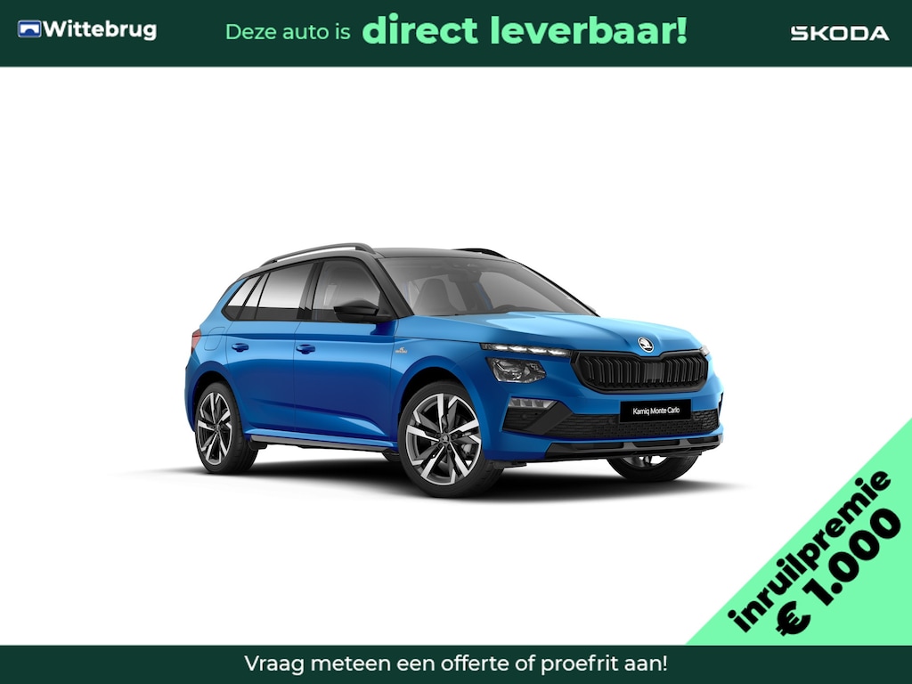 Skoda Kamiq 1.0 TSI Monte Carlo 18" lichtmetalen velgen / Travel assist / Navigatie pakket / Charging / €1000 inruilpremie