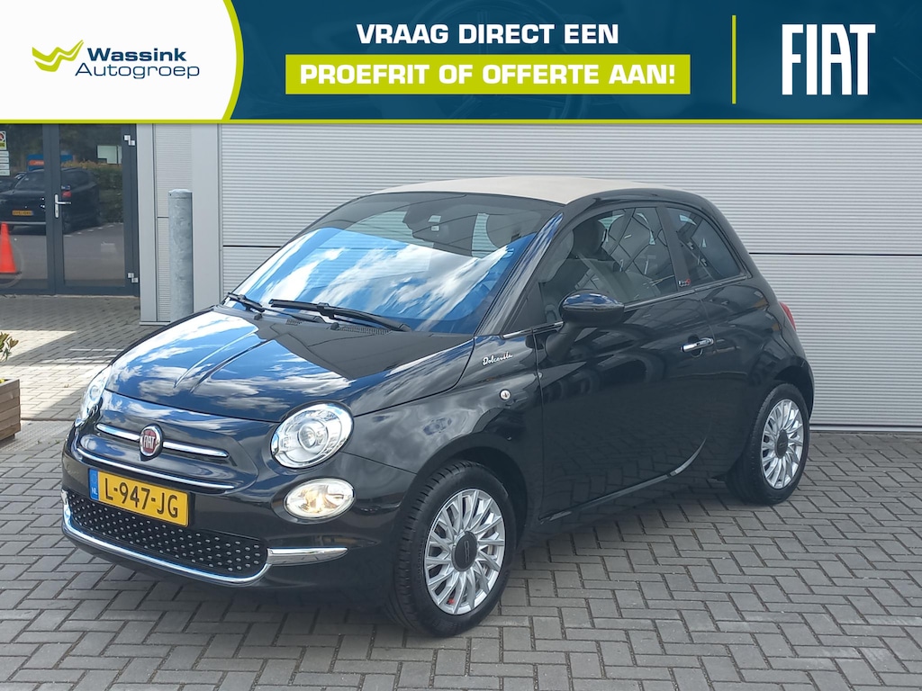Fiat 500C Cabrio 1.0 Hybrid Dolcevita | Beige dak en bekleding | Climate control | Navigatie via Apple / Android | Lm-velgen | Parkeersensoren