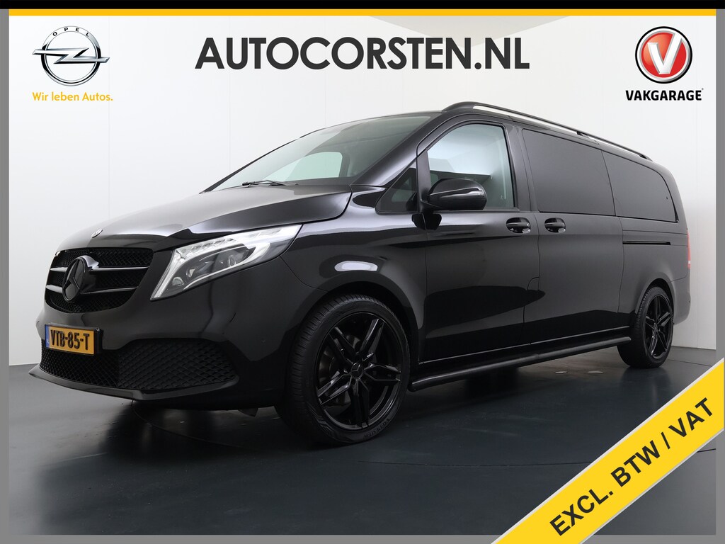 Mercedes-Benz V-klasse 300d 237pk 4-MATIC AMG BOMVOL L3 DC Dubbele Cabine Extra Lang XXL Lmv 5-Persoons 2X Elek.Schuifdeur Trekhaak Apple Carplay Android PDC-a+v Navi* Camera Cruise Control ECC v+a Standkachel Stoelverwarming Privacy Glas Led Isofix DAB Elek.Achterklep 2.000KG Trekgewicht