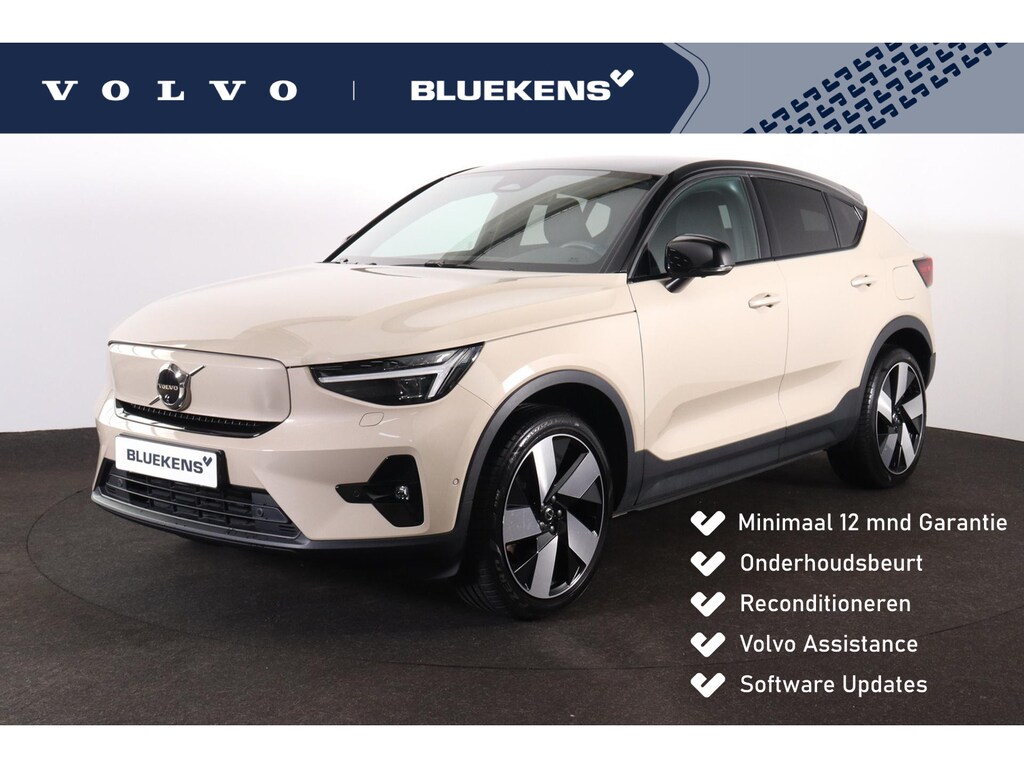 Volvo EC40 Performance Ultra 82 kWh - Panoramadak - IntelliSafe Assist & Surround - 360º Camera - Harman/Kardon audio - Adaptieve LED koplampen - Verwarmde voorstoelen, stuur & achterbank - Parkeersensoren voor & achter - Elektr. bedienb. voorstoelen met geheugen links - Draadloze tel. lader - Warmtepomp - Inklapbare trekhaak - 20' LMV