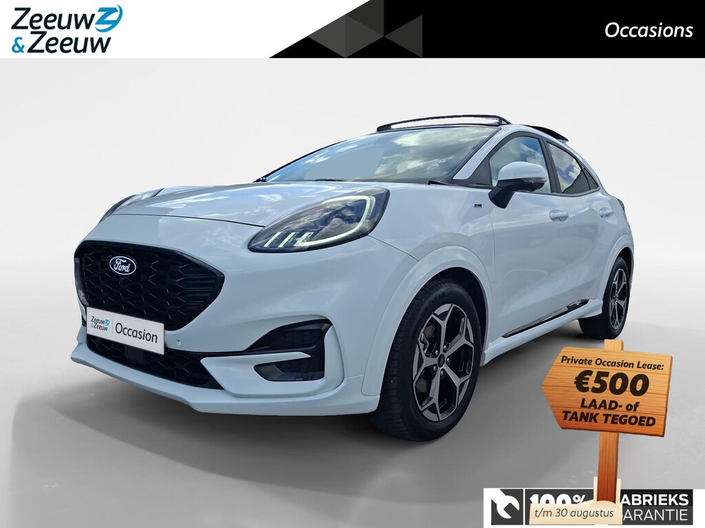Ford Puma ST-Line | Stoel- stuur en voorruitverwarming | Trekhaak | Kantel / schuifdak | Adaptieve led koplampen | All weather banden