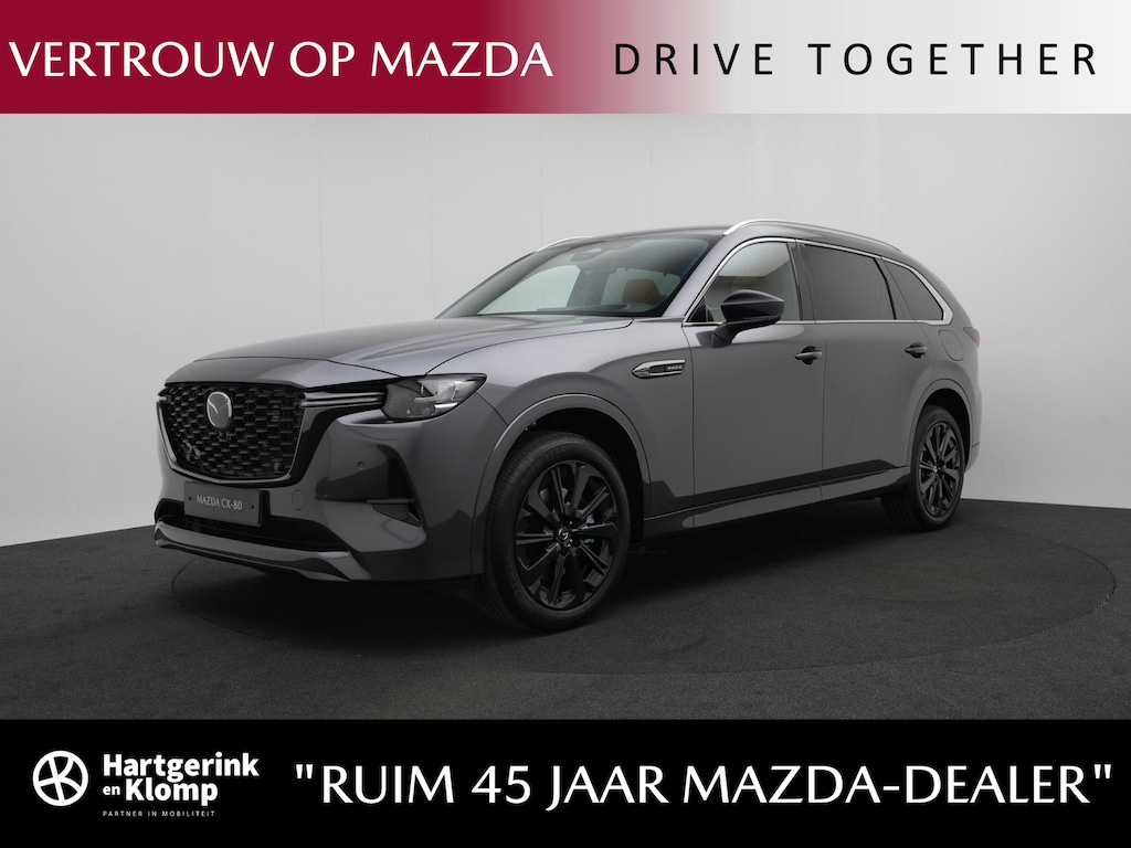 Mazda CX-80 2.5 E-SKYACTIV PHEV Homura Plus 4WD automaat 6p. | Tan lederen interieur | voorraad voordeel | direct leverbaar