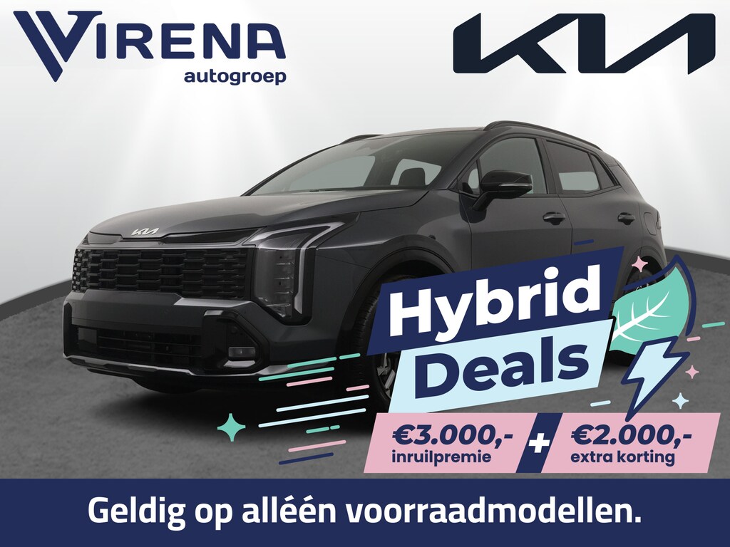 Kia Sportage 1.6 T-GDi Hybrid GT-Line €5.000,- voordeel - Stoel/stuur verwarming - Schuif/kanteldak - LED verlichting - Head up Display - Keyless entry/start - 18'' lichtmetalen velgen - 7 jaar fabrieksgarantie of 150.000km