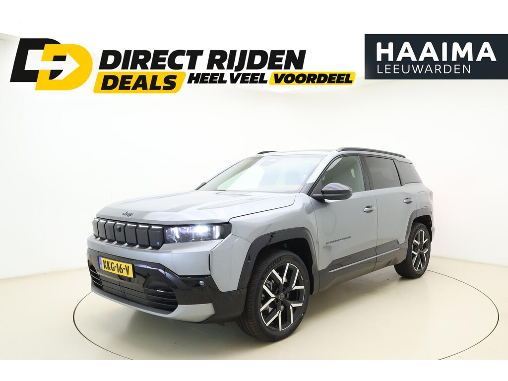 Jeep Compass First Edition 74 kWh | DEMO | Lederen bekleding | Massagestoelen | | Panoramisch Schuifdak | Stoelventilatie en verwarming | Keyless | Climate control | Draadloze telefoonlader