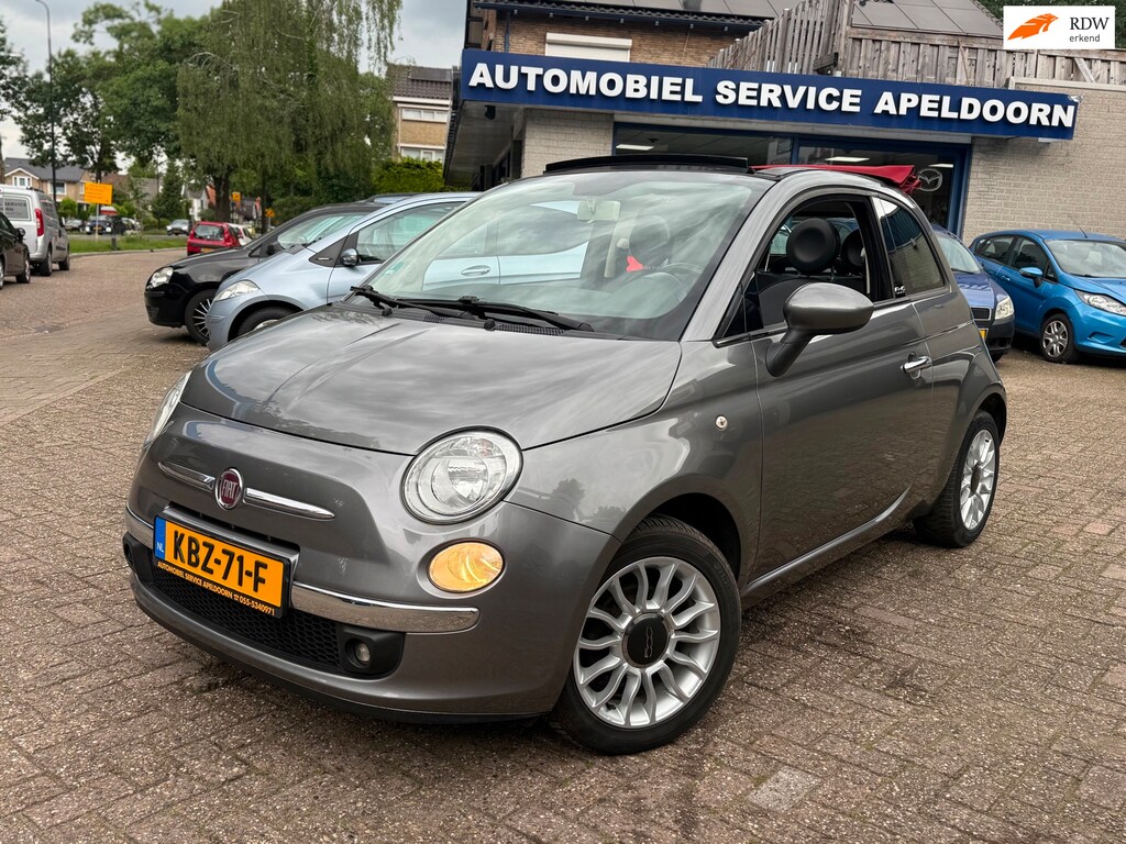 Fiat 500 1.2 Lounge *CABRIO*AIRCO*ELEKTR. RAMEN*PDC*STUURBEKR.*LM. VELGEN*