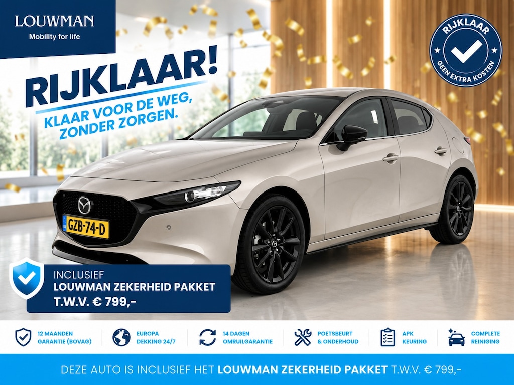 Mazda 3 2.5 e-SkyActiv-G M Hybrid 140 Homura | RIJKLAAR INCLUSIEF AFLEVERPAKKET TWV €799,- | Stoelverwarming | Apple Carplay/Android Auto |