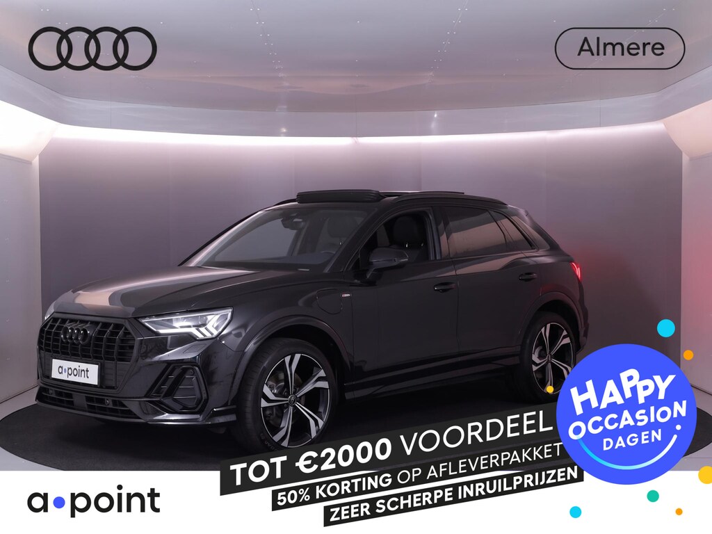 Audi Q3 45 TFSI e S edition 245 pk S-tronic | Private lease vanaf €855,- pm | Panoramadak | Parkeersensoren | Achteruitrijcamera | Elektr. bestuurdersstoel | Stoelverwarming | S-Line |