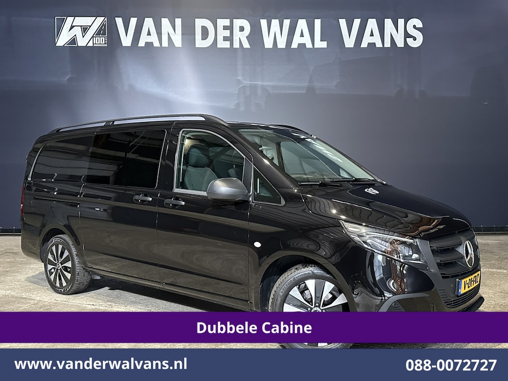 Mercedes-Benz Vito 116 CDI 164pk 9G-Tronic Automaat L2H1 Dubbele Cabine Fabrieksgarantie Euro6 Airco | 2x Zijdeur | 5-Zits | Camera | Navigatie LED, LM Velgen, 2500kg Trekhaak, Adaptieve Cruisecontrol, Parkeersensoren, MBUX