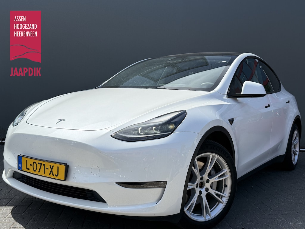 Tesla Model Y BWJ 2021 Long Range 351 PK AWD 75 kWh PANO | FULL LED | STOEL + STUURVERW. | 360 CAMERA | ADAPTIVE CRUISE | LEDER | ELEKTR. STOELEN | ELEKTR. ACHTERKLEP | NAVI | CLIMA | LMV | PDC