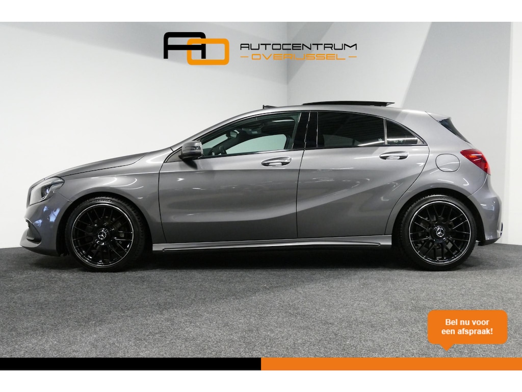 Mercedes-Benz A-klasse 200 AMG Line / A45 AMG Diffuser / Panamericana Grille / Panoramadak / Carbon interieurdelen / Stoelverwarming / LED High Performance / Cruise Control / 18'' LMV / Agility Control / PDC V+A