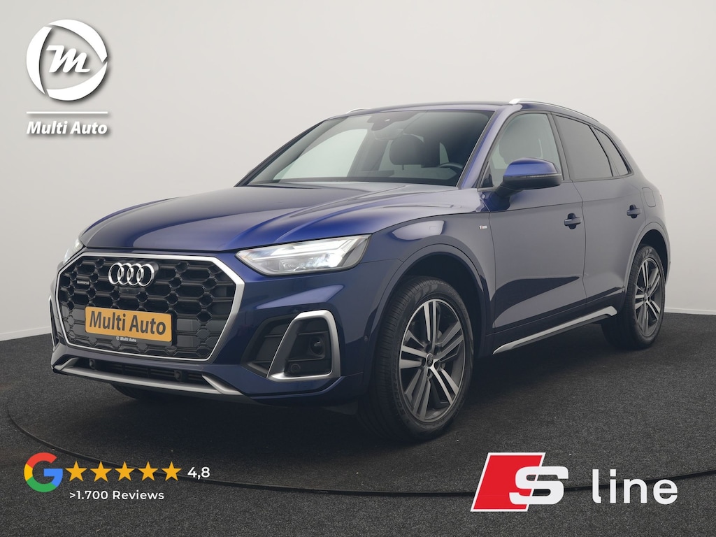 Audi Q5 55 TFSI e NIEUW MODEL 2x S Line PHEV 367pk Dealer O.H. | 360 Camera | Sportstoelen Verwarmd | Sfeerverlichting | 20"L.M | Virtual Cockpit | Navigatie | DAB | Plug In Hybrid |