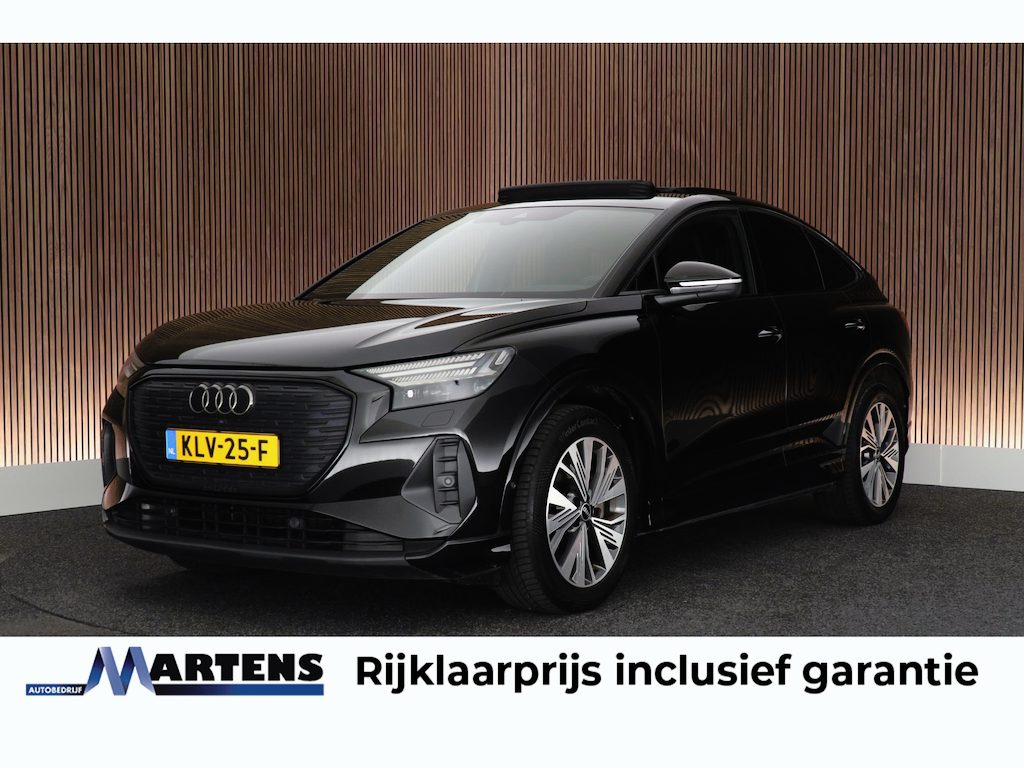 Audi Q4 Sportback e-tron 40 S edition 77 kWh SOH 93% Trekhaak Camera HUD Sonos Panoramadak Stoelverwarming Navigatie S-Line