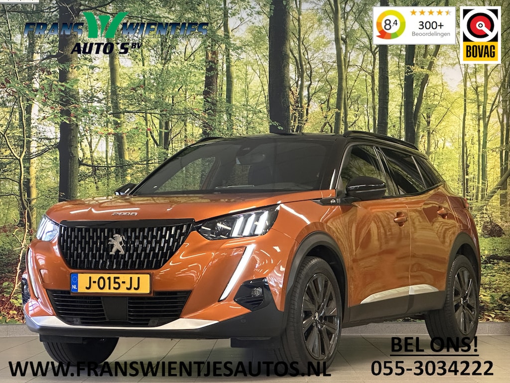 Peugeot 2008 1.2 PureTech GT | 155 PK! | D-Riem Vervangen | Apple Carplay | Android Auto | Panoramadak | Lane Assist | Dodehoeksensor | Adaptieve Cruise Control | Stoelverwarming | Focal Sound | DAB | Sfeerverlichting |