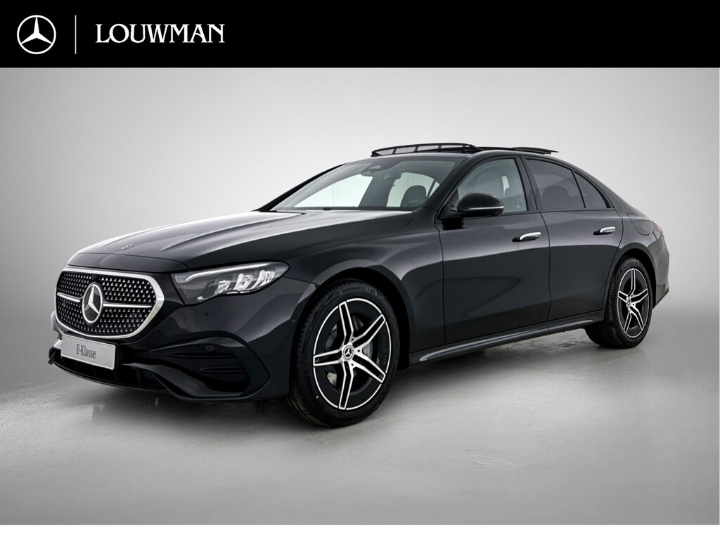 Mercedes-Benz E-klasse 300 e Business Solution AMG | Comfortpakket Plus | Parkeerpakket met 360°-camera | Nightpakket | Winterpakket | Trekhaak | GUARD 360° | Panoramaschuifdak | Warmtewerend, donkergetint glas | Middenconsole in zwart essenhout | 19-inch vijfspaaks AMG velgen |