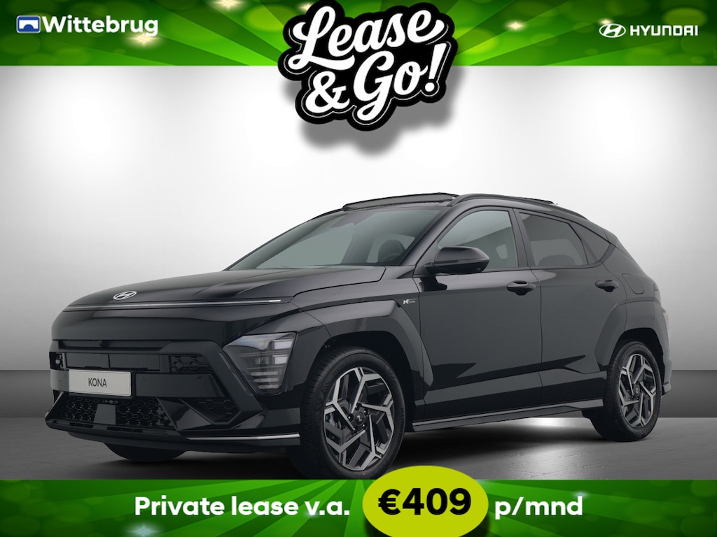 Hyundai Kona 1.6 GDI HEV N Line Sky Full Hybride Automaat met Navigatie, Adaptive Cruise Control en 360 graden Camera Private lease een KONA Hybrid al vanaf € 409 p/m!