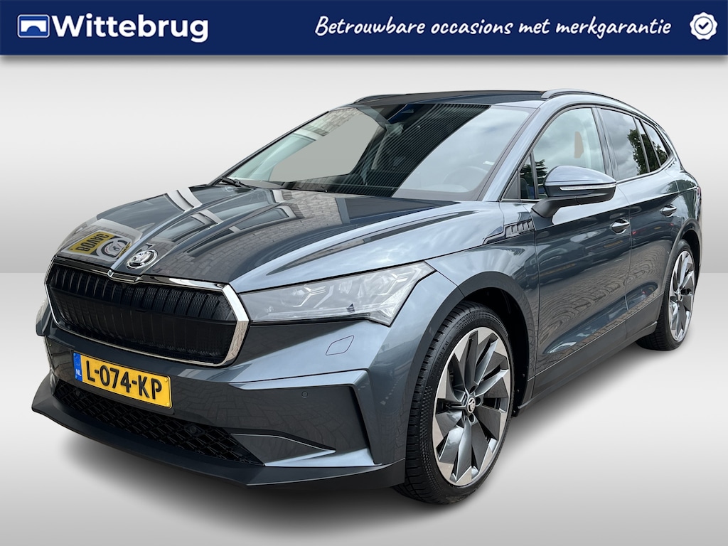 Skoda Enyaq iV 60 / SOH 91%/ WARMTEPOMP/ AUTOMAAT/ TREKHAAK/ PARK.SENSOR.V+A/ CAMERA/ STUUR+STOELVERWARM./ SMARTLINK/ CRUISE/ KEYLESS/ DIGITAL DASH/ RIJ-MODI/ NAVI/ DAB/ CLIMA/ LED/ 21'' LMV