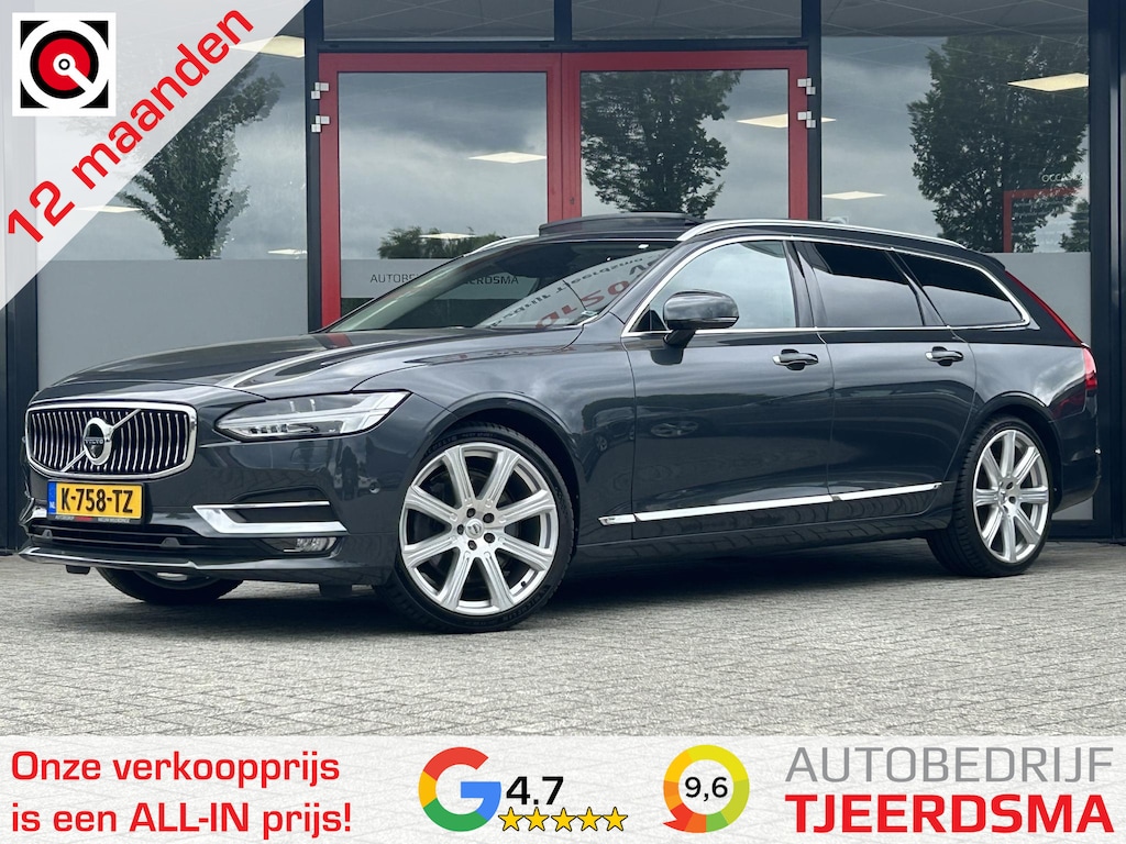 Volvo V90 2.0 T6 AWD Inscription | Schuif/Kanteldak | Trekhaak | Memory | Head-Up Display | Stoelverwarming | Stoelverkoeling | Navigatie | Adaptieve Cruise Control | Pilot Assist | Lederen Bekleding |