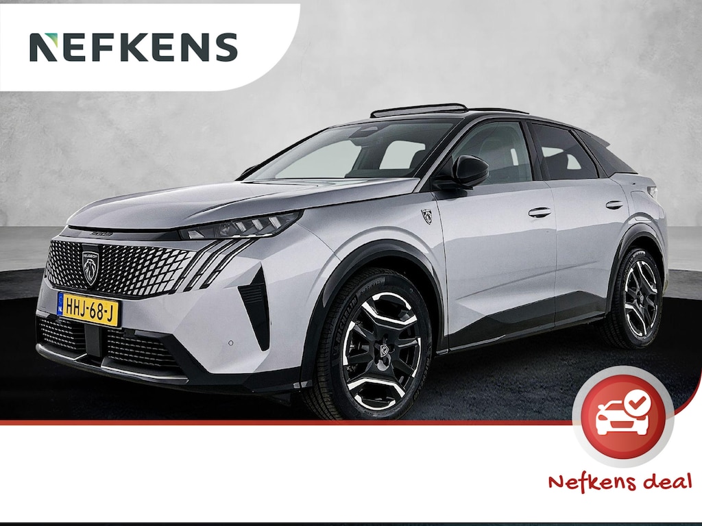 Peugeot E-3008 GT Avantage 210pk 73 kWh Automaat | Schuif-/kanteldak | Elektrisch Verstelb. Bestuurdersstoel | Focal-Geluidssysteem | Drive Assist Plus Pack | 3 Fase | Warmtepomp | Elektrische Klep | Matrix-LED | Stoelverwarming | Warmtepomp |