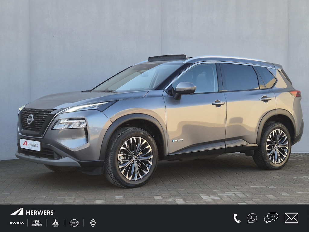 Nissan X-Trail 1.5 e-Power Tekna Automaat / Schuifdak / 10 Jaar Nissan More / All season banden / Head Up Display / Elektrische achterklep /  / Stuur-, Stoel & Achterbank verwarming / Adaptief cruise control /