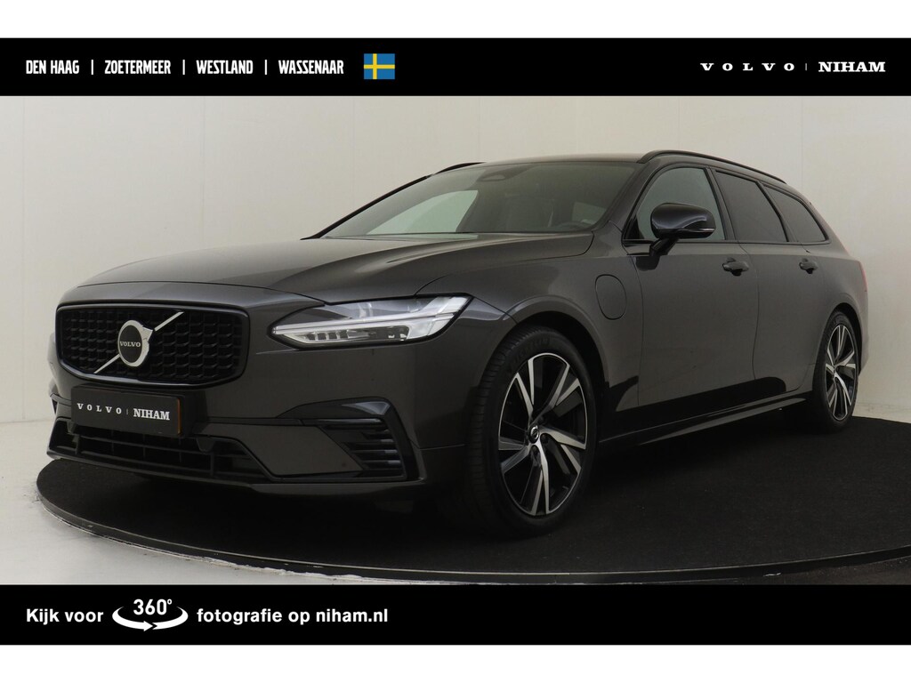 Volvo V90 T6 PLUG-IN HYBRID AWD PLUS DARK *LONG RANGE!* -HARMAN/KARDON|CAMERA|KINDERZITJES|PRIVACY.GLAS|TREKHAAK|WOOL.BLEND|GOOGLE|SoH:100%