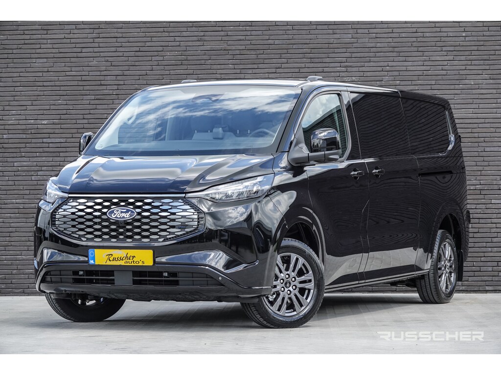 Ford E-Transit Custom L2H1 218Pk Aut. | Elektrisch | Nieuwe 71Kwh Accu | Limited 340 | 2xSchuifdeur | 360° Camera | 17'' | Agate Black