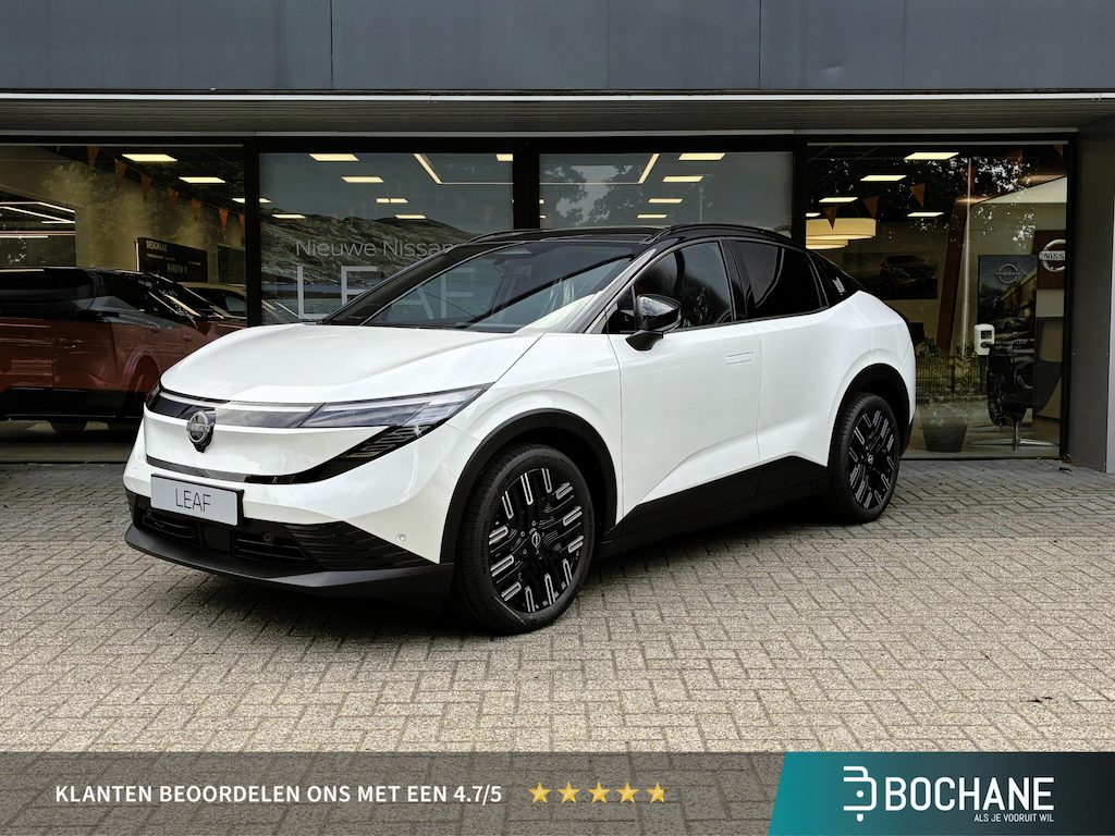 Nissan Leaf Evolve 75 kWh NIEUW UIT VOORRAAD LEVERBAAR | 75 kWh | 622 km rijbereik | Lederen bekleding | Adaptieve Cruise Control | Climate Control | Parkeersensoren voor- en achter | Stoelmassage | 10 jaar fabrieksgarantie