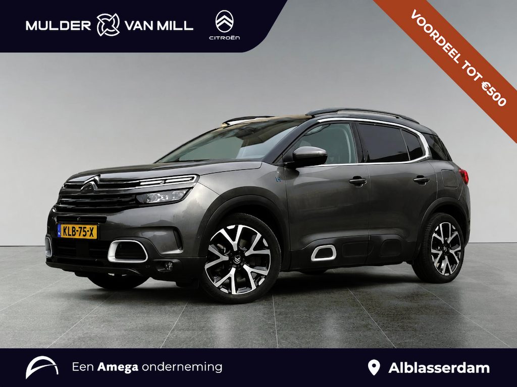 Citroën C5 Aircross Shine Pack 1.6 HYbrid PHEV 225pk e-EAT8 | TREKHAAK | HANDSFREE A.KLEP | SCHUIF/KANTELDAK | 360° CAMERA | ADAPTIVE CRUISE | STOELVERW. | NAVI | DAKRAILS | SOH 95%
