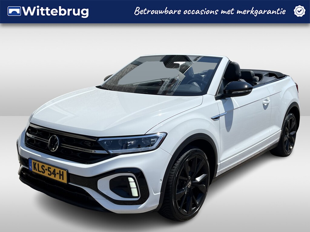 Volkswagen T-Roc Cabrio 1.5 TSI R-Line / AUTOMAAT/ BLACK STYLE/ CAMERA/ PARK. SENSOREN/ IQ. LIGHT/ APP CONNECT/ ADAPT. CRUISE/ NAVI/ AIRCO/ DAB/ CLIMA/ RIJ-MODI/ 18'' LMV