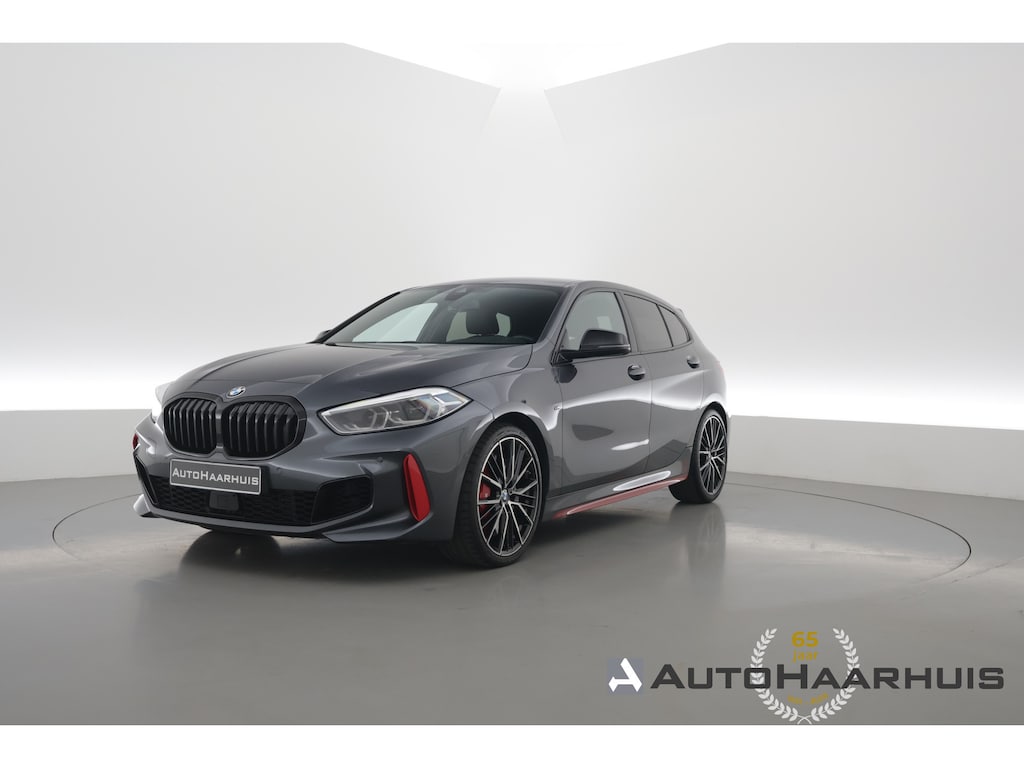 BMW 1-Serie 128ti 265PK M-Sport Pro | Rijklaar! | Dig. Cockpit | HUD | Harman/Kardon | Adapt. Cruise | Dodehoek | Leder/Alcantara | Stoelverw. | Camera+PDC | Sfeerverl. | NAV+App.Connect | LED | DAB | Climate V