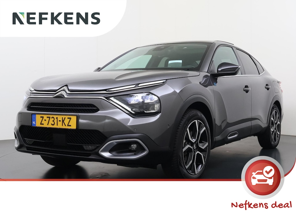 Citroën E-C4X Ë-C4 X Max 54 kWh 156pk | Accu 96% | Navigatie | Lederen bekleding | Panoramisch schuifdak | Stoelverwarming | Camera achter | Cruise control adaptief | Head-up display | Apple Carplay en Android auto