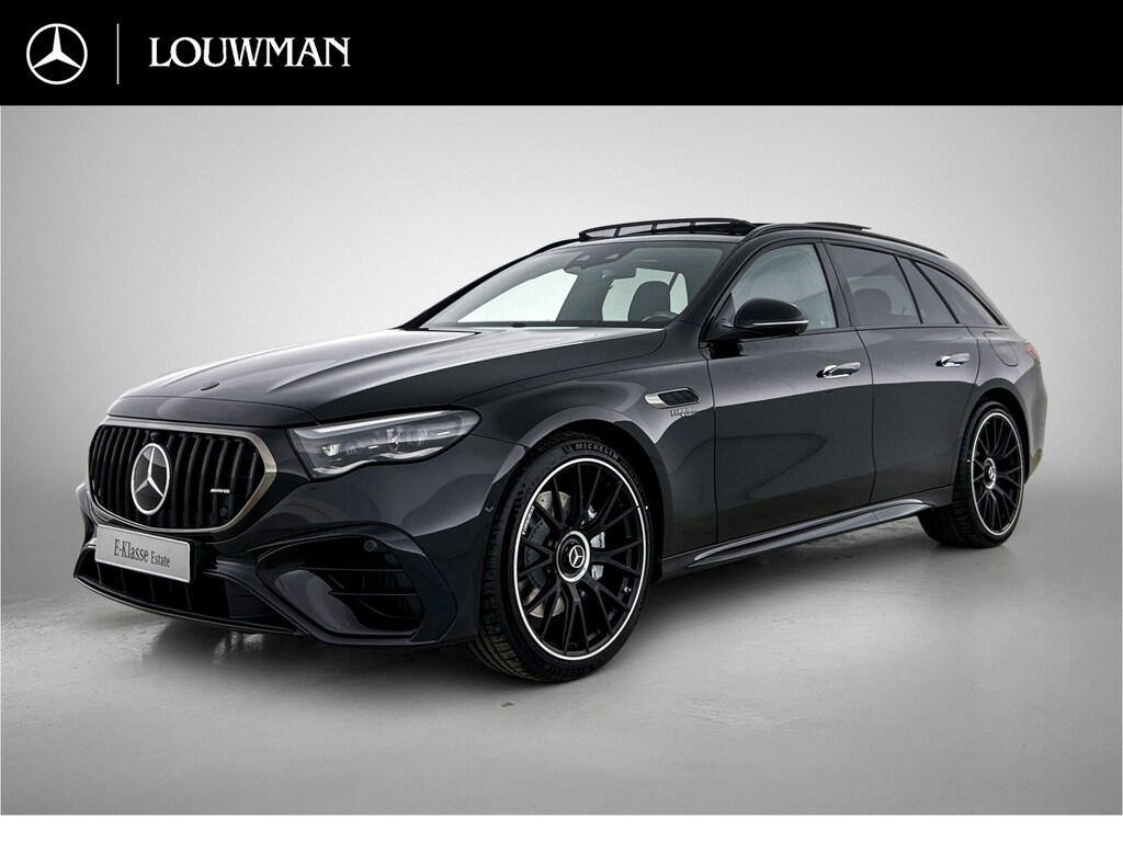 Mercedes-Benz E-klasse Estate AMG 53 4MATIC+ Night Edition | Premium Plus | AMG Nightpakket ll | Winterpakket | Rijassistentiepakket Plus | AIR BALANCE pakket | Trekhaak | AMG Performance stuur | Sluitbekrachtiging | Middenconsole in AMG Carbon | AMG specifieke tankdop | Multicontourstoelen |
