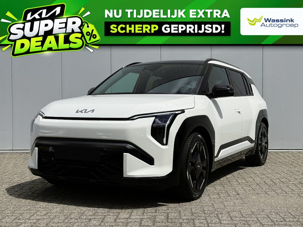 Kia EV3 GT-Line 81.4 kWh | Stoelverwarming voor/achter | stuurverwarming | Dode hoek assistent | Achteruitrijcamera | Elektrische achterklep | Adaptive cruise | Schuif- kanteldak | Carplay | Premium sound system | 19'' Lichtemetalen velgen |