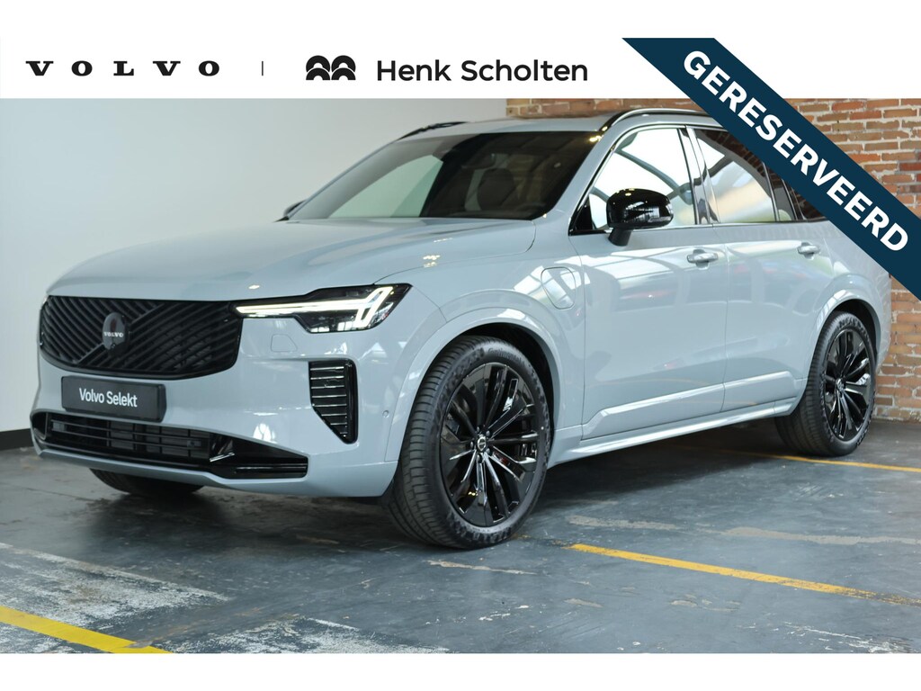 Volvo XC90 T8 Plug-in hybrid AWD Ultra Dark | luchtvering | Semi-Electrische Wegklapbare Trekhaak | 360° Parkeercamera | Nappa lederenbekleding | Black Edition | 21'' Lichtmetalen velgen | Harman Kardon Premium Audio | Google Infotainment