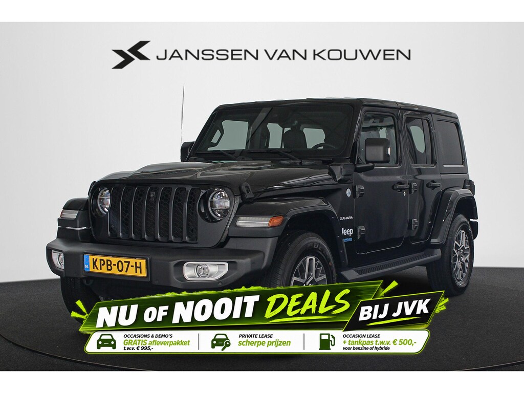 Jeep Wrangler Unlimited 4xe 380 Sahara Leder Stoelverwarming Off-Road Camera