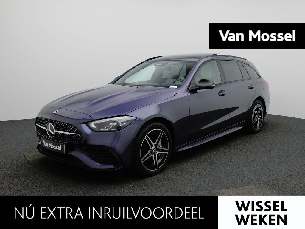Mercedes-Benz C-klasse Estate 300 e AMG Line | Panoramadak | Sfeerverlichting | Burmester | Stoelverwarming | Achteruitrijcamera |