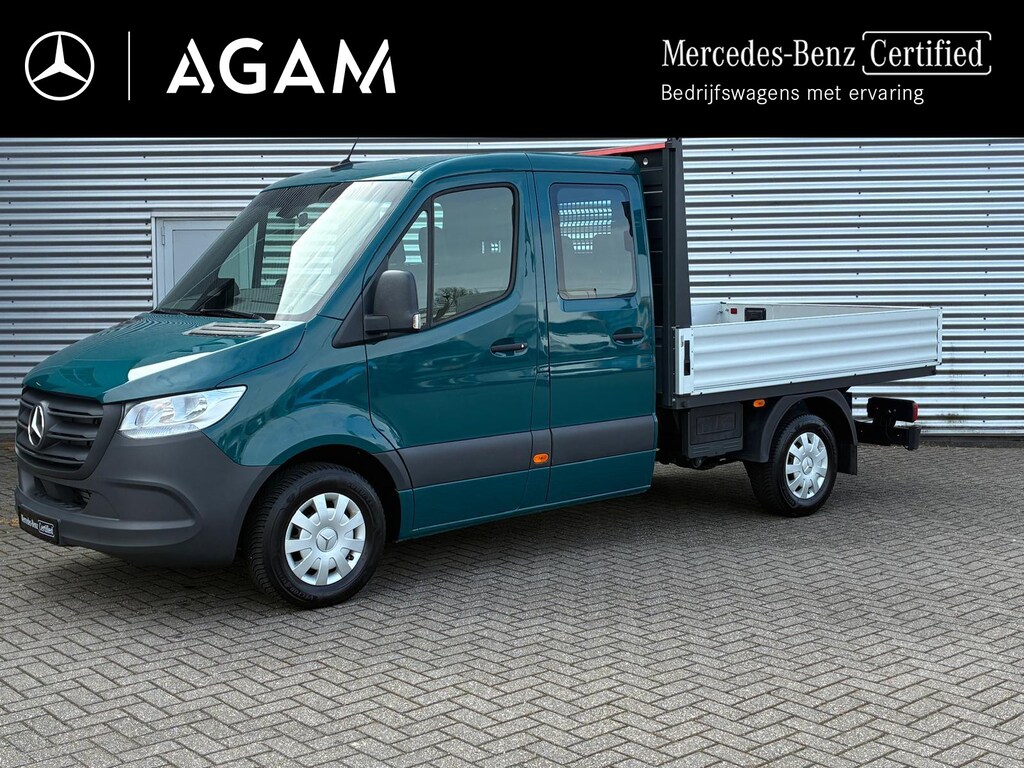 Mercedes-Benz Sprinter 317 CDI L2 DC Open Laadbak | 3500kg Trekhaak | Face-Lift | Leer | 7-Persoons