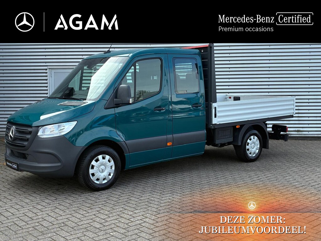 Mercedes-Benz Sprinter 317 CDI L2 DC Open Laadbak | 3500kg Trekhaak | Face-Lift | Leer | 7-Persoons