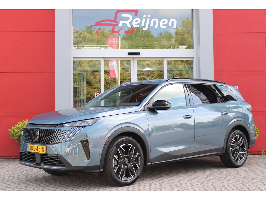 Peugeot 5008 1.2 Hybrid 145PK ALLURE 7p | 360° VISION & DRIVE ASSIST PACK: ANTI DIEFSTAL ALARM MET SUPERVERGRENDELING/VERWARMBAAR VOLLEDEREN STUURWIEL/VISEOPARK 360° HD CAMERA'S MET PARKEERHULP VOOR, BUITENSPIEGELS MET KANTELFUNCTIE BIJ HET ACHTERUITRIJDEN/ADAPTIVE CRUISE CONTROL MET STOP & GO FUNCTIE, REAR CROSS TRAFFIC ALERT, LANE CHANGE ASSIST, DODEHOEK DETECTIE, GROOTLICHT ASSISTENT | PANORAMIC NAVIGATION PACK: PEUGEOT PANORAMIC i-COCKPIT MET GEBOGEN EN ZWEVEND HD SCHERM/PEUGEOT 3D NAVIGATIE/SPRAAKHERKENNING/3-USB AANSLUITINGEN/DRAADLOZE TELEFOONLADER | SEAT PACK: AGR STOEL MET VERWARMBARE VOORSTOELEN | 7-PERSOONS | LED KOPLAMPEN | 19" LICHTMETALEN VELGEN | KEYLESS ENTRY/START | INTERIEUR VERLICHTING | GELAMINEERDE EN GELUIDDEMPENDE GETINTE VOORRUIT | DRAADLOZE APPLE CARPLAY/ANDROID AUTO |